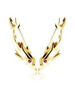 Gold Plated Silver Dolphin Shaped Earrings EL-110-GP